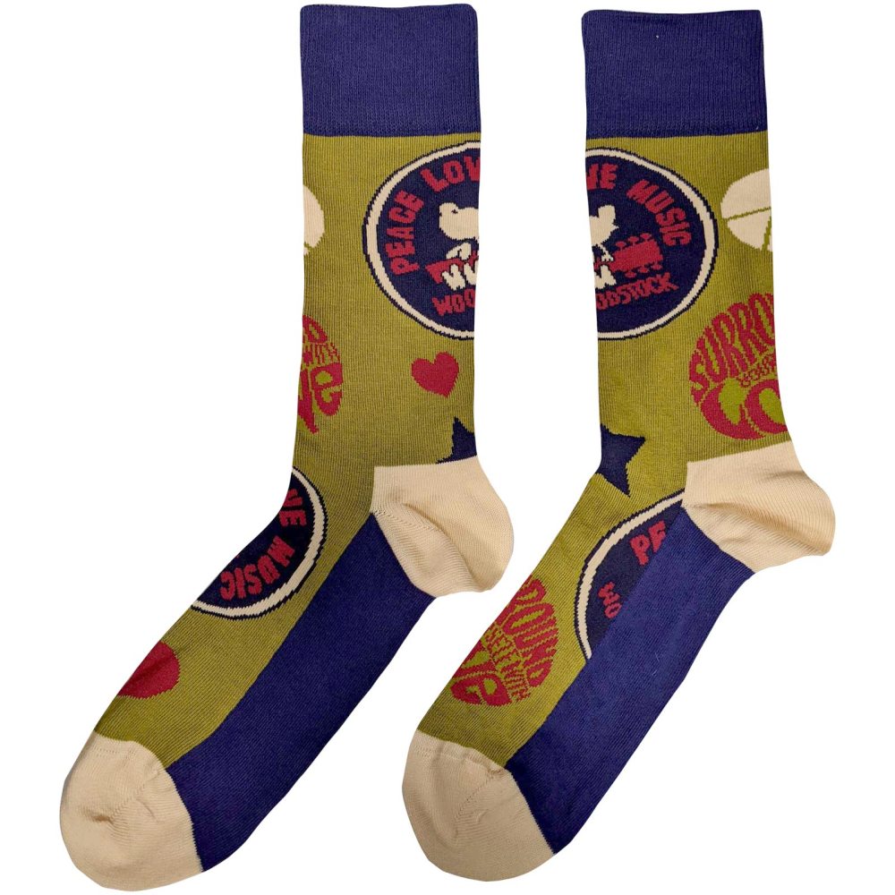 Woodstock - Peace Love Music Chaussettes - EU 40-45 - Multicolore